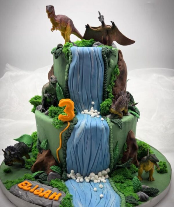 Jurassic waterfall cake