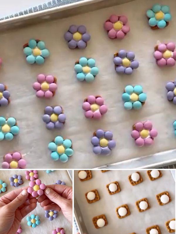 M&M Flower Pretzels