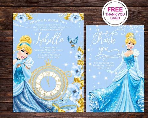 PRINCESS Cinderella Birthday Invitation