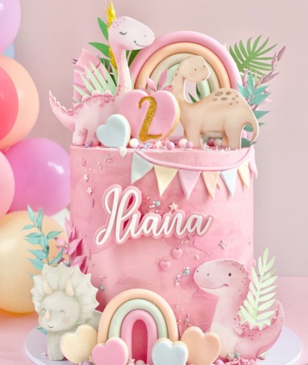 Pink Dinosaur Cake