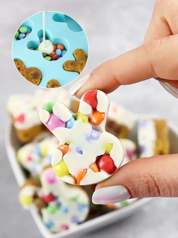 White Chocolate and Smarties Bunny Cookies