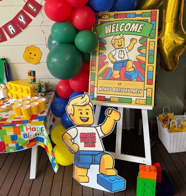 custom lego party welcome sign