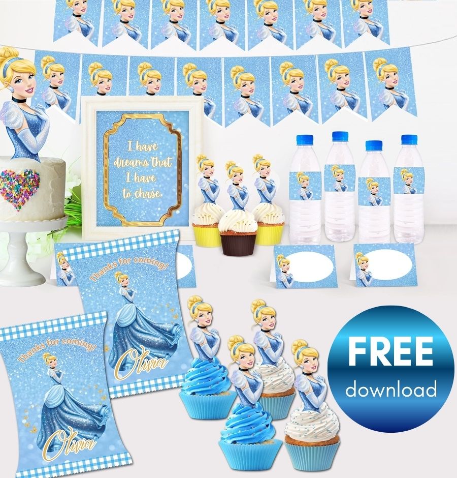 free cinderella party printable package download