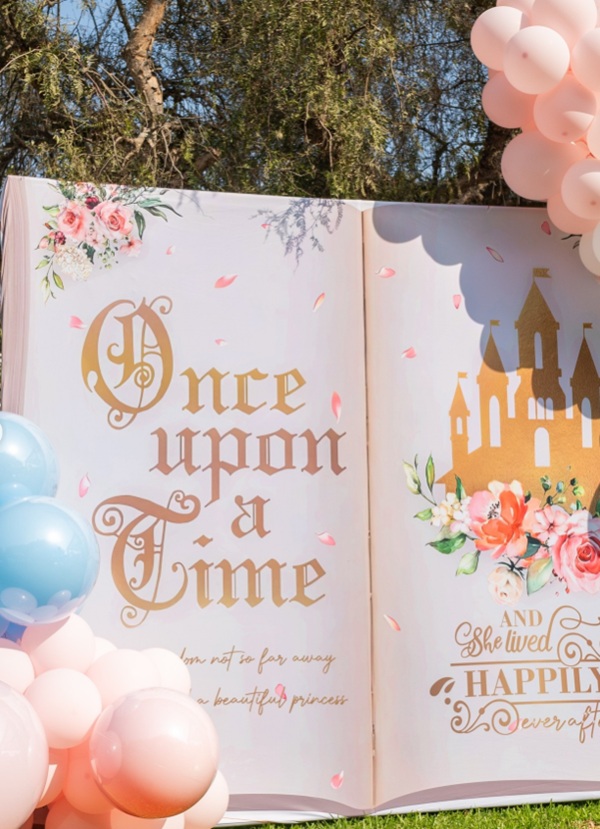once upon a time large chapter book backdrop