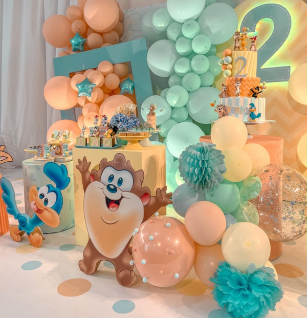 second birthday party for boy looney tunes theme