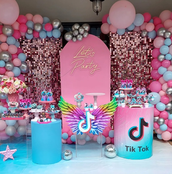 tiktok party backdrop