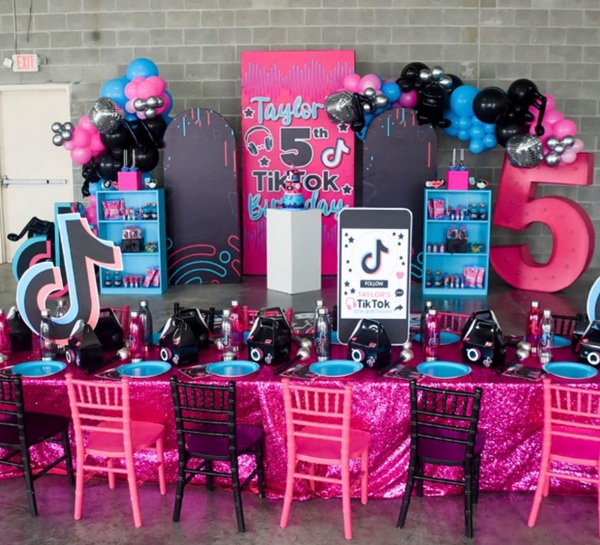 tiktok theme centerpiece cutout props
