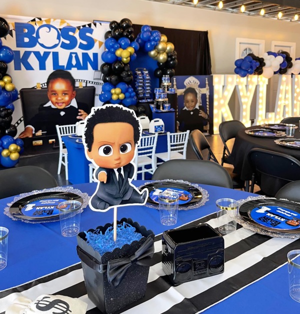 Boss Baby 1st Birthday Party Ideas centerpiece