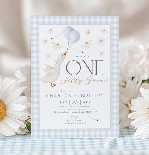 One Silly Goose Birthday Invitation