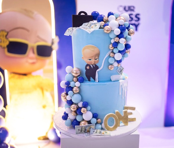 boss baby first birthday cake