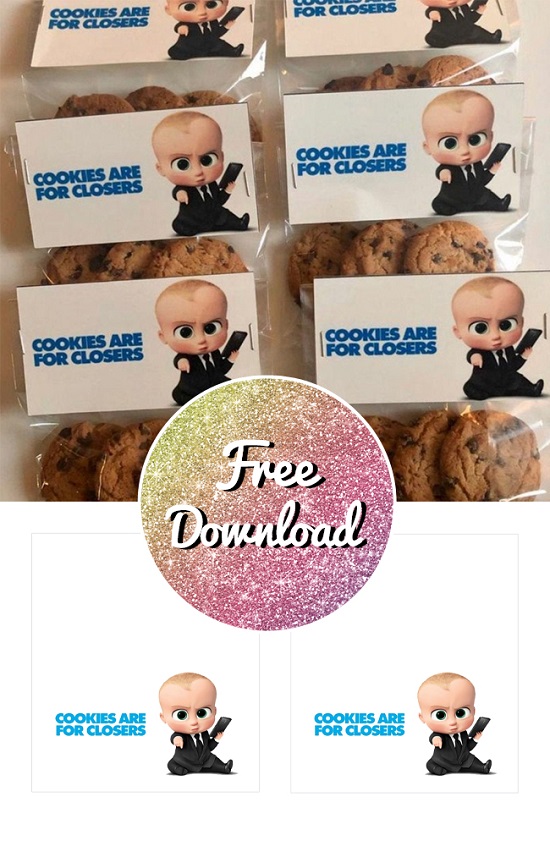 FREE Boss Baby Cookies are for Closers Labels
