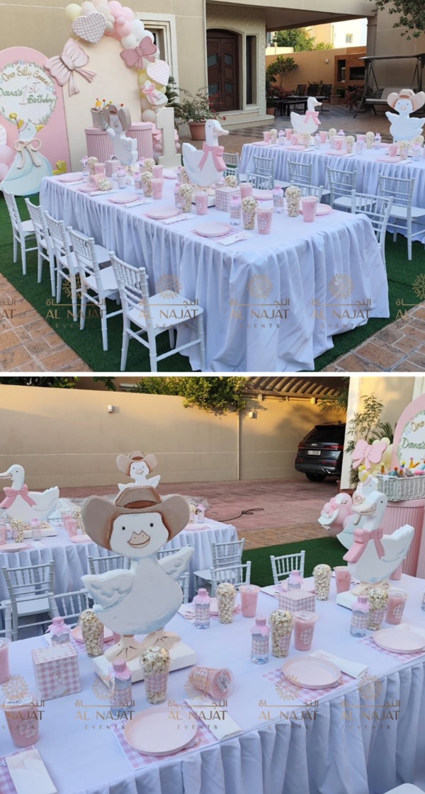 goose first birthday table centerpieces