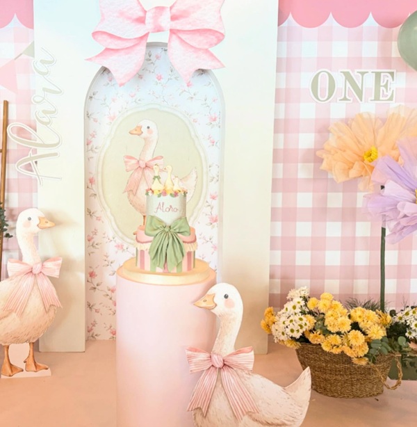 pink and bows silly goose party