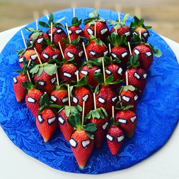 spiderman mask strawberries