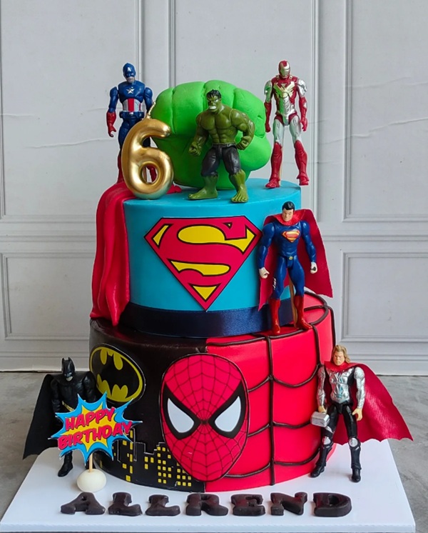 superhero birthday cake