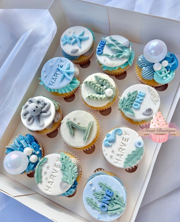 under the sea first birthday decorative treats