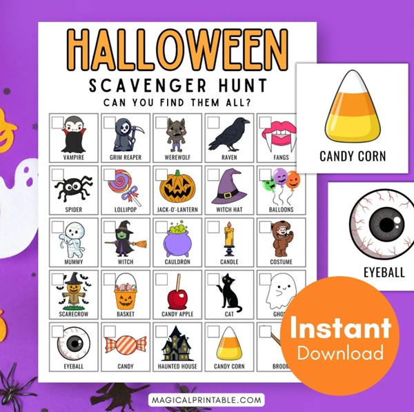Halloween Scavenger Hunt Game