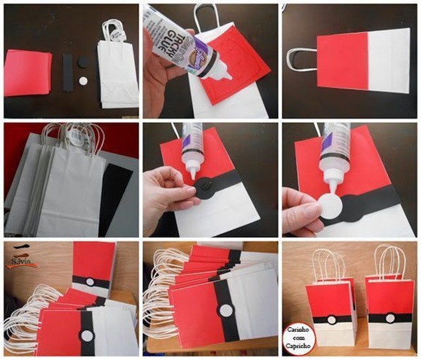 DIY Pokemon Pokeball Favor Bag
