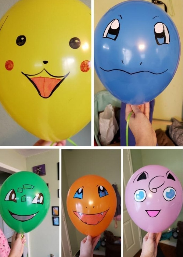 DIY Pokemon character balloons
