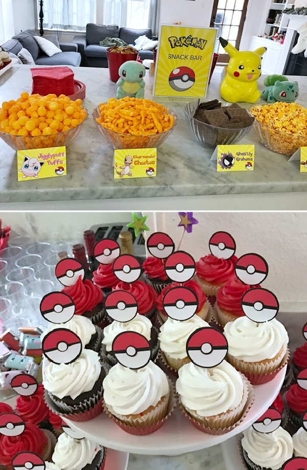 budget pokemon party cutout and food labels